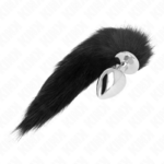 Plug Anale Misura L 10 X 4 Cm Con Coda Sintetica 40 Cm Nero - Kink - immagine 2