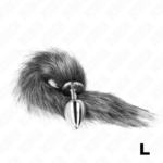 Plug Anale Misura L 10 X 4 Cm Con Coda Sintetica 40 Cm Grigio - Kink - immagine 2
