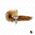 Plug Anale Taglia S 7 X 3 Cm Con Coda Sintetica 40 Cm Marrone - Kink - immagine 3