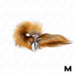 Plug Anale Misura M 8 X 3,5 Cm Con Coda Sintetica 40 Cm Marrone - Kink