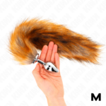 Plug Anale Misura M 8 X 3,5 Cm Con Coda Sintetica 40 Cm Marrone - Kink - immagine 2