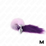 Plug Anale Misura M 8 X 3,5 Cm Con Coda Sintetica 40 Cm Viola - Kink