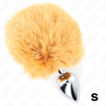 Spina In Acciaio Inossidabile 7 X 3 Cm Con Coda Di Coniglio In Ecopelliccia Beige 8 Cm - Kink