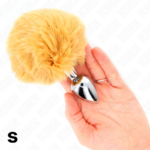 Spina In Acciaio Inossidabile 7 X 3 Cm Con Coda Di Coniglio In Ecopelliccia Beige 8 Cm - Kink - immagine 2