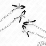 4 Morsetti Per Capezzoli E Clit Regolabili Argento - Kink