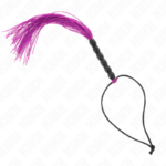 Mini Frusta In Silicone Con 6 Perline Viola 26 Cm - Kink