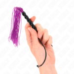 Mini Frusta In Silicone Con 6 Perline Viola 26 Cm - Kink - immagine 4