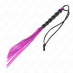 Mini Frusta In Silicone Con 6 Perline Viola 26 Cm - Kink - immagine 2