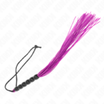 Mini Frusta In Silicone Con 6 Perline Viola 26 Cm - Kink - immagine 5