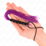 Mini Frusta In Silicone Con 6 Perline Viola 26 Cm - Kink - immagine 3