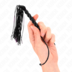 Mini Frusta In Silicone Con 6 Perline Nere 26 Cm - Kink - immagine 4