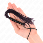 Mini Frusta In Silicone Con 6 Perline Nere 26 Cm - Kink - immagine 3