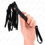 Mini Frusta In Camoscio Nero 30 Cm - Kink - immagine 3