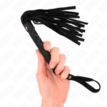 Mini Frusta In Camoscio Nero 30 Cm - Kink - immagine 2