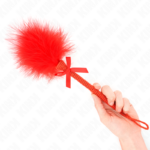 Bacchetta In Corda Di Nylon Con Piume Tickle E Fiocco Rosso 25 Cm - Kink - immagine 2