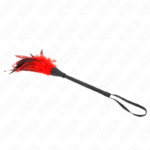 Piume Di Pollo Sollegato A Forma Di Corno Rosso 36 Cm - Kink - immagine 3