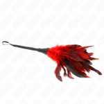 Piume Di Pollo Sollegato A Forma Di Corno Rosso 36 Cm - Kink - immagine 4
