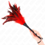 Piume Di Pollo Sollegato A Forma Di Corno Rosso 36 Cm - Kink - immagine 2