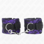 Resistenza Da Polso Corta In Pizzo Di Velluto E Fascia In Nylon Viola/Nero 23 X 6,5 Cm - Kink