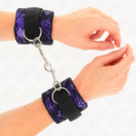 Resistenza Da Polso Corta In Pizzo Di Velluto E Fascia In Nylon Viola/Nero 23 X 6,5 Cm - Kink - immagine 3