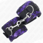 Resistenza Da Polso Corta In Pizzo Di Velluto E Fascia In Nylon Viola/Nero 23 X 6,5 Cm - Kink - immagine 2