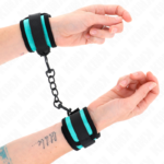 Tenuta Da Polso In Nylon Con Gancio E Loop Nero-Blu Regolabile 18-32 Cm X 5 Cm - Kink - immagine 3