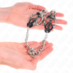 Pinze Per Capezzoli Trifoglio Giapponese Con Catena Argento 30 Cm - Kink - immagine 3