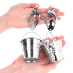 Pinze Per Capezzoli Trifoglio Giapponese Con Secchielli Argento - Kink - immagine 3