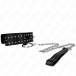 Collana Con Guinzaglio 65 Cm Con Borchie In Argento Modello 1 Regolabile 36-43 Cm X 5 Cm - Kink