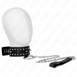 Collana Con Guinzaglio 65 Cm Con Borchie In Argento Modello 1 Regolabile 36-43 Cm X 5 Cm - Kink - immagine 5