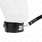 Collana Con Guinzaglio 116 Cm Con Borchie In Argento Modello 4 Nero Regolabile 40-48 Cm X 6 Cm - Kink - immagine 3