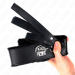 Collana Con Guinzaglio 116 Cm Con Borchie In Argento Modello 4 Nero Regolabile 40-48 Cm X 6 Cm - Kink - immagine 5