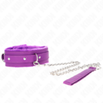 Collare Con Guinzaglio 65 Cm Con Restrizioni Viola 36-42 Cm X 5,5 Cm - Kink