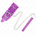 Collare Con Guinzaglio 65 Cm Con Restrizioni Viola 36-42 Cm X 5,5 Cm - Kink - immagine 4