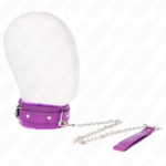 Collare Con Guinzaglio 65 Cm Con Restrizioni Viola 36-42 Cm X 5,5 Cm - Kink - immagine 2