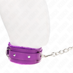 Collare Con Guinzaglio 65 Cm Con Restrizioni Viola 36-42 Cm X 5,5 Cm - Kink - immagine 3