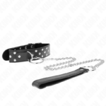 Collana Con Cinturino Ad Anello Rivetto Con Cintura 65 Cm Nero Regolabile 36-50 Cm X 3,8 Cm - Kink