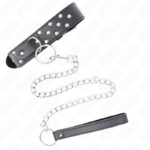 Collana Con Cinturino Ad Anello Rivetto Con Cintura 65 Cm Nero Regolabile 36-50 Cm X 3,8 Cm - Kink - immagine 4