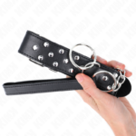Collana Con Cinturino Ad Anello Rivetto Con Cintura 65 Cm Nero Regolabile 36-50 Cm X 3,8 Cm - Kink - immagine 5