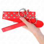 Collana Con Cinturino Ad Anello Rivetto Con Cintura 65 Cm Rosso Regolabile 36-50 Cm X 3,8 Cm - Kink - immagine 4