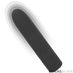 Geri Usb Ricaricabile Vibrante Bullet 8 Vibrazioni Nero 10 X 2,2 Cm - Black & Silver - immagine 2