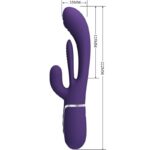 Shania Vibratore Triplo Coniglio Multifunzione Viola - Pretty Love - immagine 9