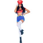 Costume Sexy Mario Bros Rosso/Blu S - Leg Avenue - immagine 2