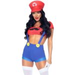 Costume Sexy Mario Bros Rosso/Blu S - Leg Avenue