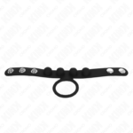 Anello Per Pene In Pelle 3,5 Cm Con Chiusura A Pressione 23 X 2 Cm - Kink - immagine 3
