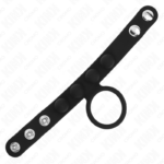 Anello Per Pene In Pelle 3,5 Cm Con Chiusura A Pressione 23 X 2 Cm - Kink - immagine 4