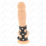 Anello Per Pene In Pelle Tripla Con Chiusura A Pressione - Kink - immagine 2