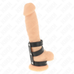 Anello Per Pene In Pelle Tripla Con Chiusura A Pressione - Kink