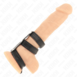Anello Per Pene In Pelle Tripla Con Chiusura A Pressione - Kink - immagine 4
