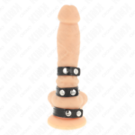 Anello Per Pene In Pelle Tripla Con Chiusura A Pressione - Kink - immagine 5